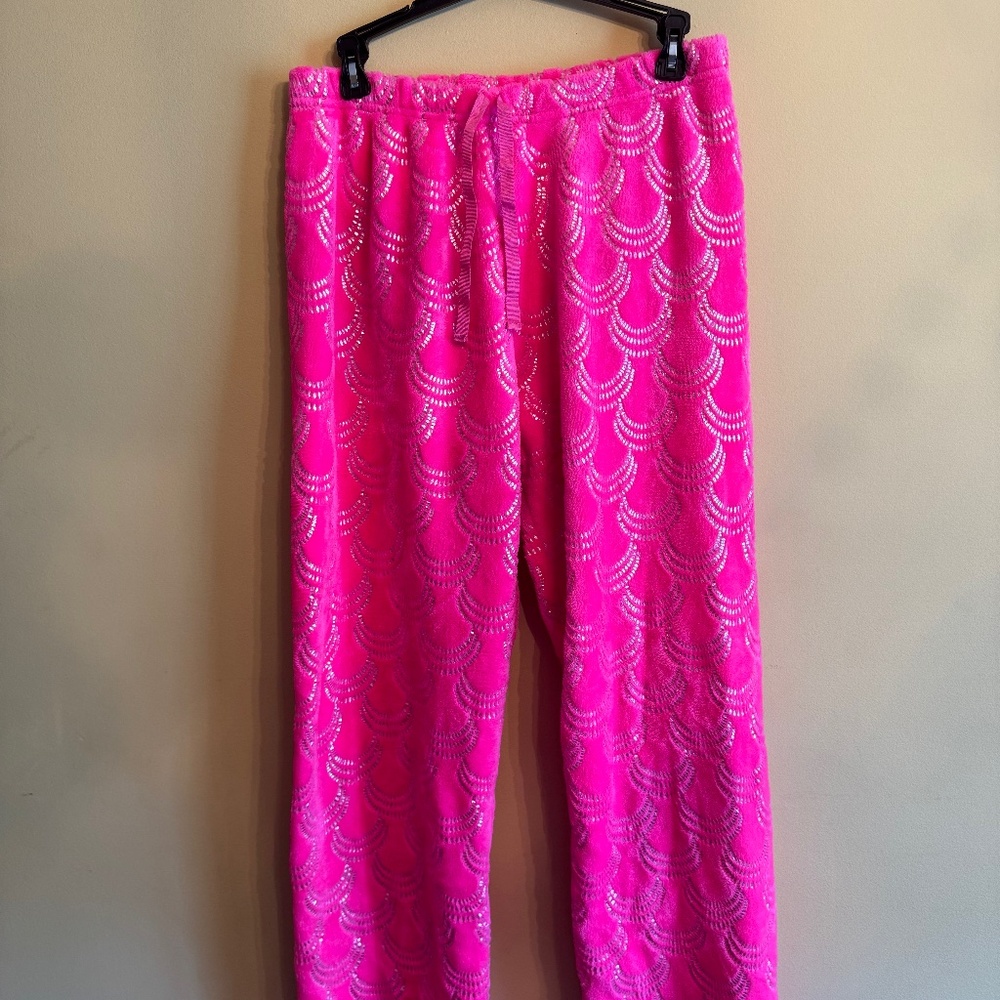 pink and fuzzy pajama pants